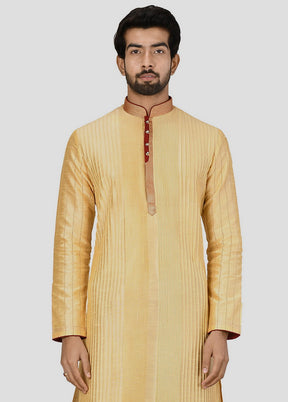 2 Pc Golden Cotton Kurta And Pajama Set VDIP280241 - Indian Silk House Agencies