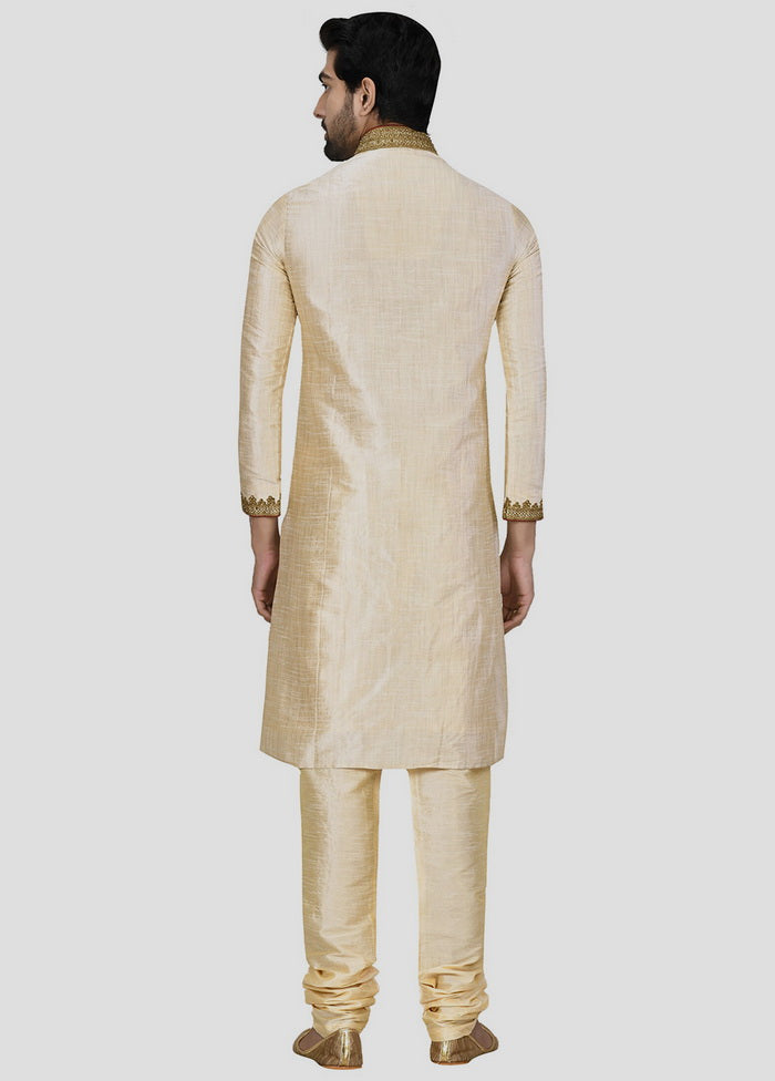 2 Pc Golden Cotton Kurta And Pajama Set VDIP280264 - Indian Silk House Agencies