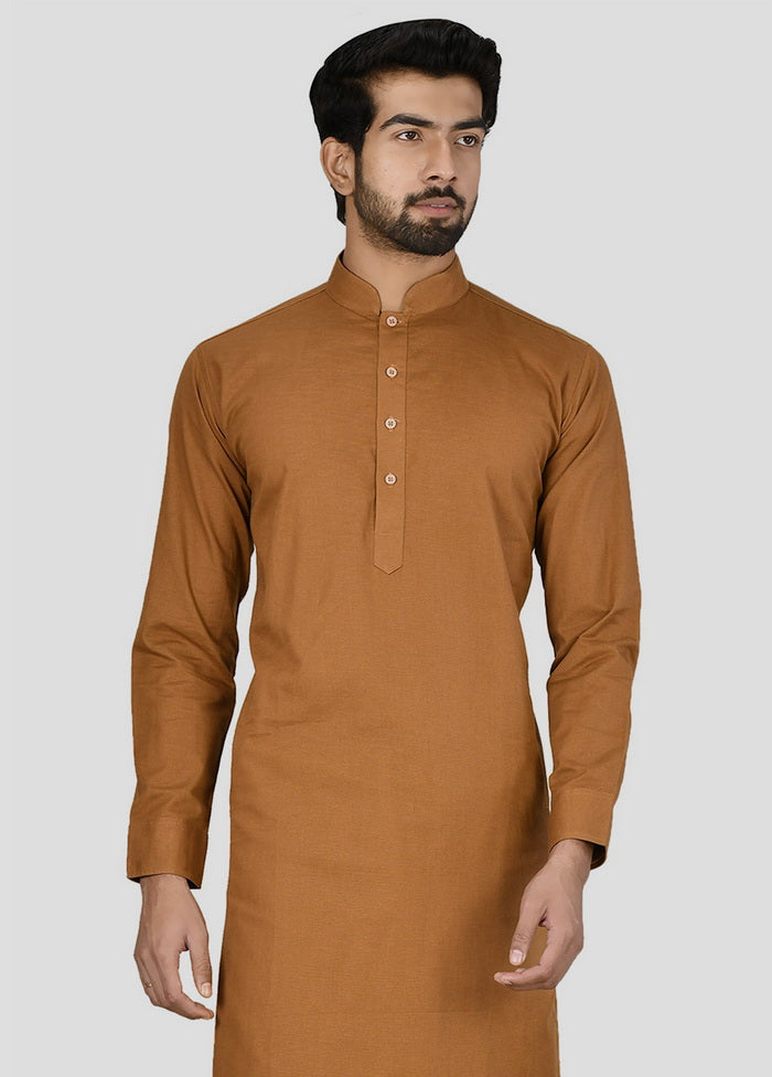 2 Pc Dark Orange Cotton Kurta And Pajama Set VDIP280144 - Indian Silk House Agencies