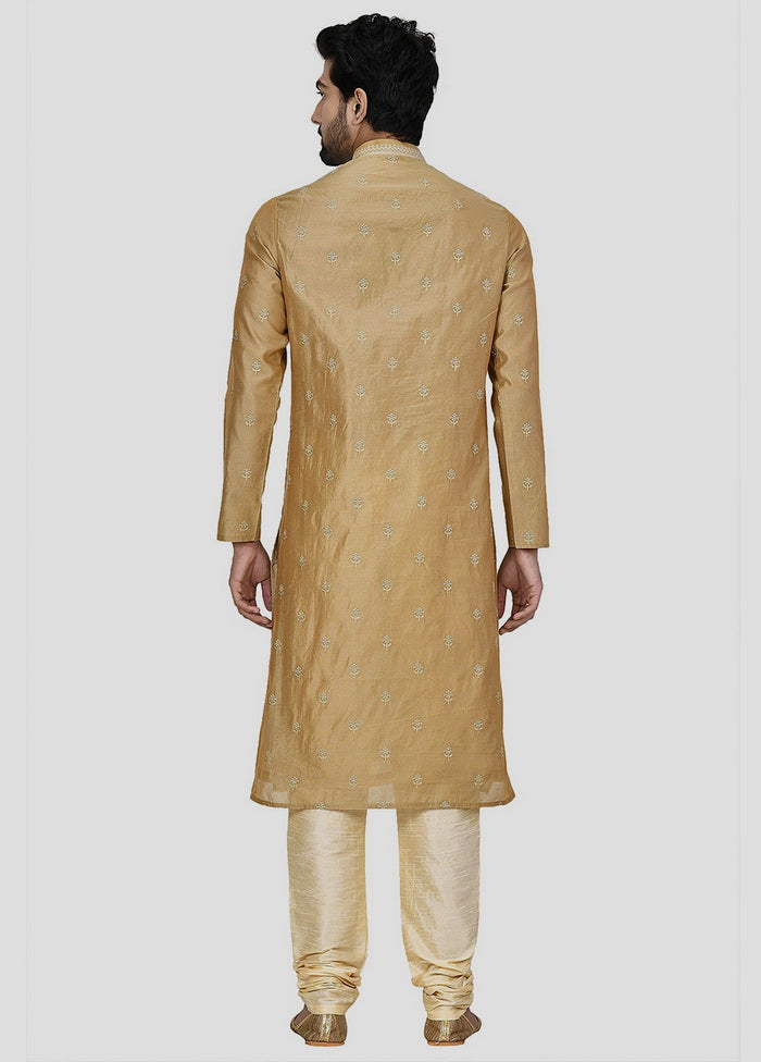 2 Pc Golden Cotton Kurta And Pajama Set VDIP280242 - Indian Silk House Agencies