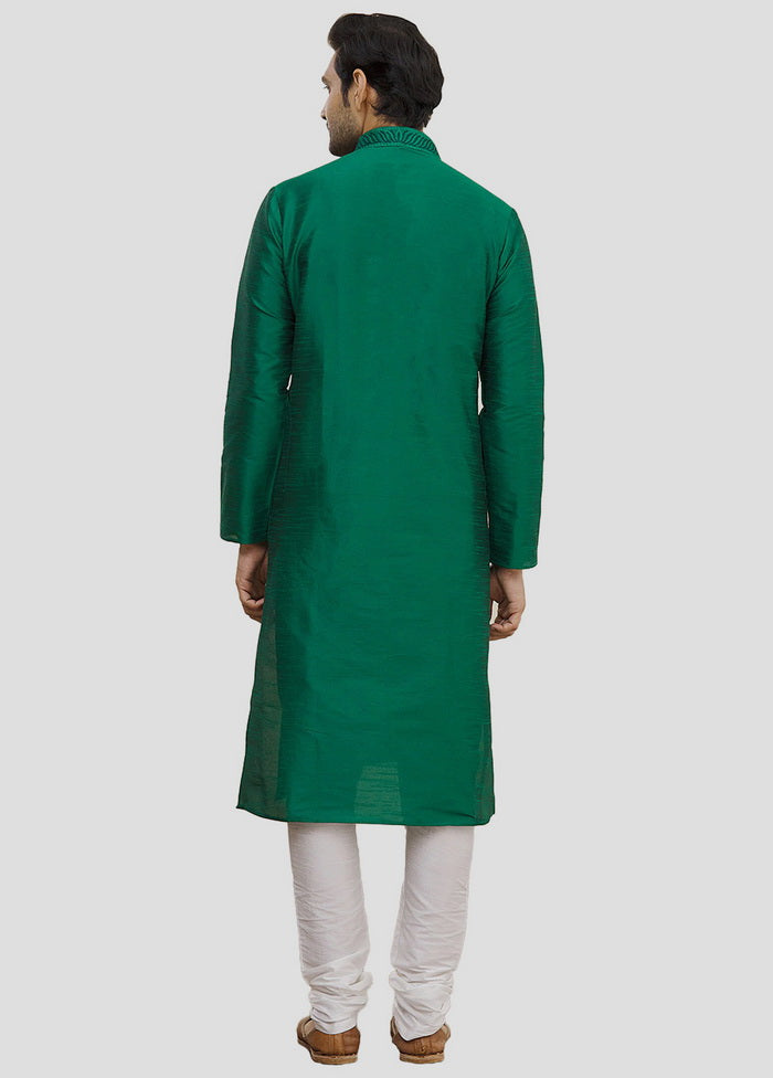 2 Pc Green Cotton Kurta And Pajama Set VDIP280175 - Indian Silk House Agencies