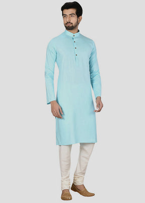 2 Pc Firozi Cotton Kurta And Pajama Set VDIP280147 - Indian Silk House Agencies