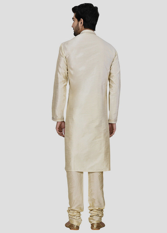 2 Pc Golden Dupion Silk Kurta And Pajama Set VDIP280224 - Indian Silk House Agencies
