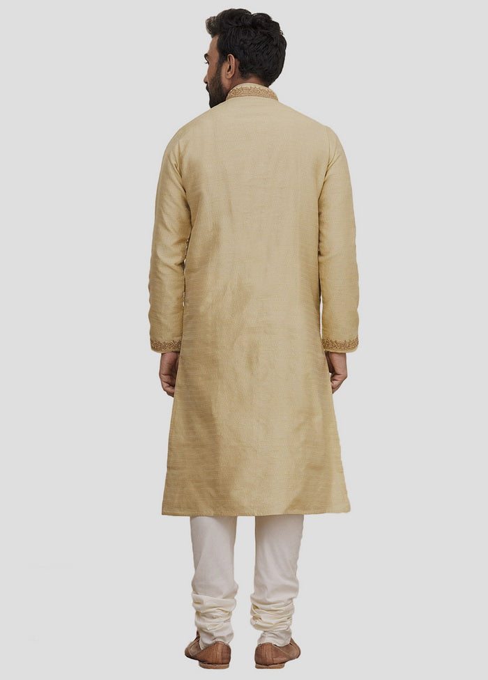 2 Pc Golden Cotton Kurta And Pajama Set VDIP280216 - Indian Silk House Agencies