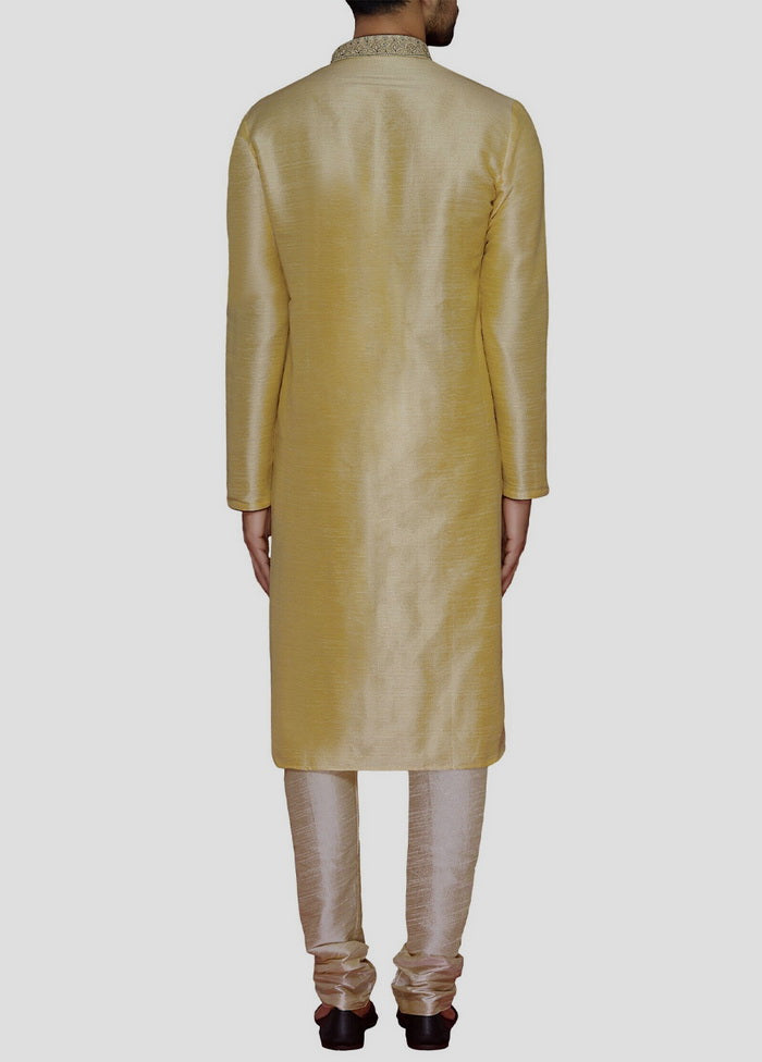 2 Pc Golden Cotton Kurta And Pajama Set VDIP280197 - Indian Silk House Agencies