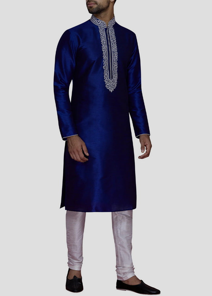 2 Pc Royal Blue Cotton Kurta And Pajama Set VDIP280208 - Indian Silk House Agencies