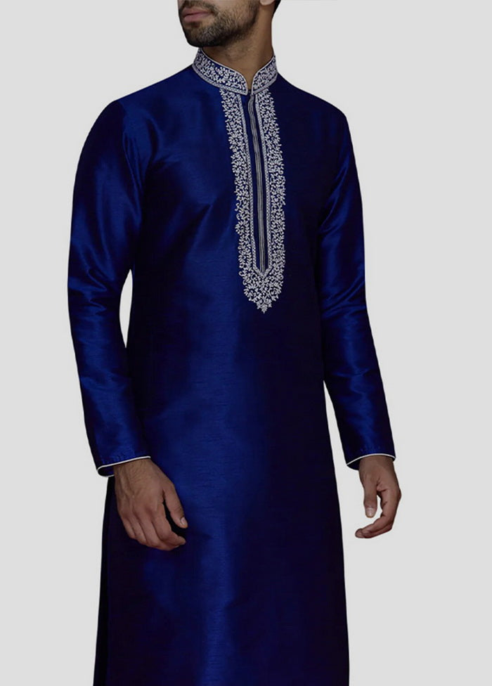 2 Pc Royal Blue Cotton Kurta And Pajama Set VDIP280208 - Indian Silk House Agencies