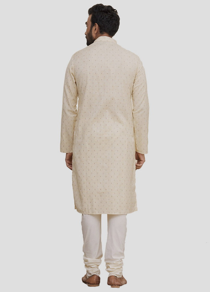 2 Pc Beige Cotton Kurta And Pajama Set VDIP280154 - Indian Silk House Agencies