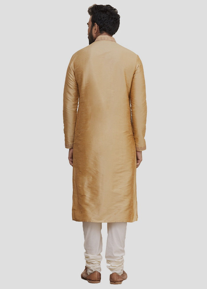 2 Pc Golden Cotton Kurta And Pajama Set VDIP280137 - Indian Silk House Agencies