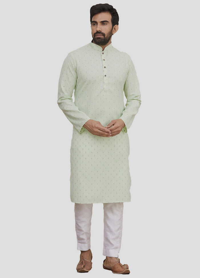 2 Pc Green Dupion Silk Kurta And Pajama Set VDIP280155 - Indian Silk House Agencies