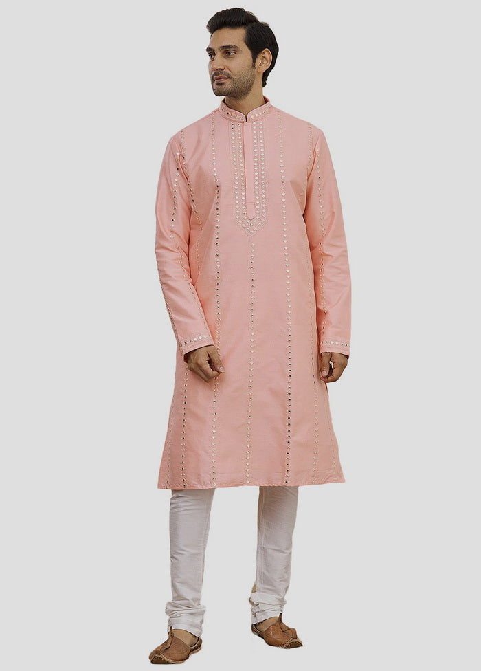 2 Pc Pink Cotton Kurta And Pajama Set VDIP280283 - Indian Silk House Agencies