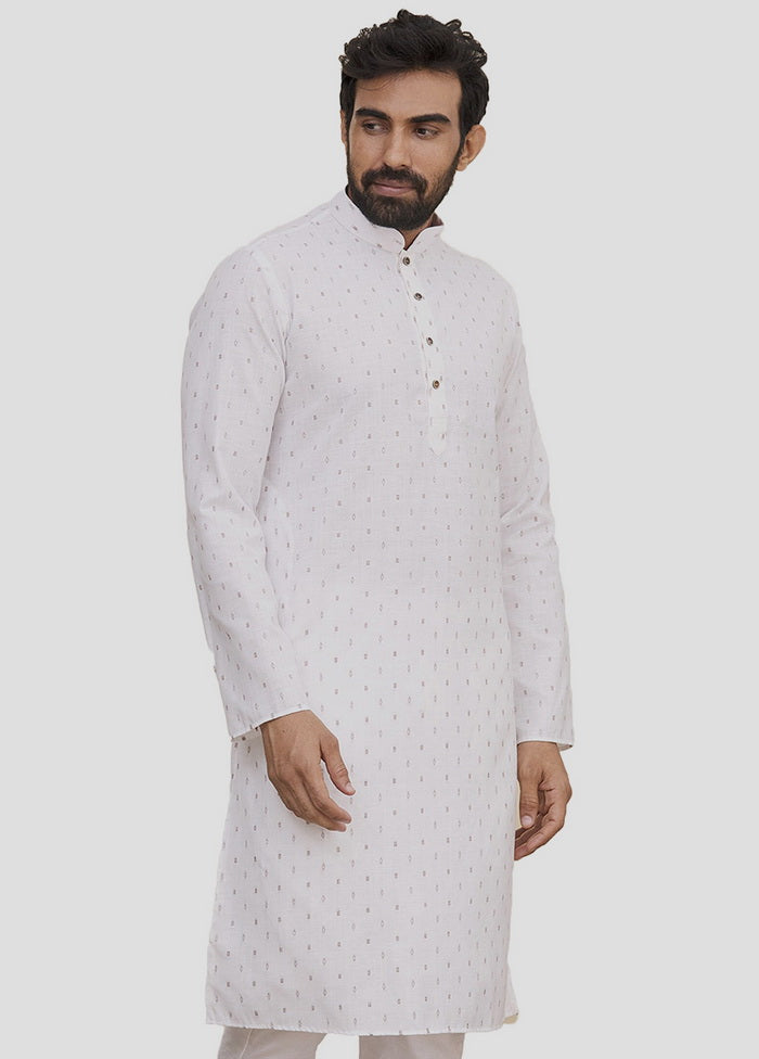 2 Pc White Dupion Silk Kurta And Pajama Set VDIP280157 - Indian Silk House Agencies