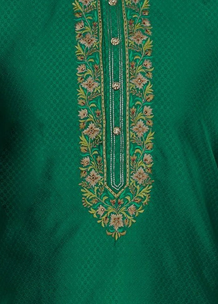 2 Pc Green Cotton Kurta And Pajama Set VDIP280266 - Indian Silk House Agencies