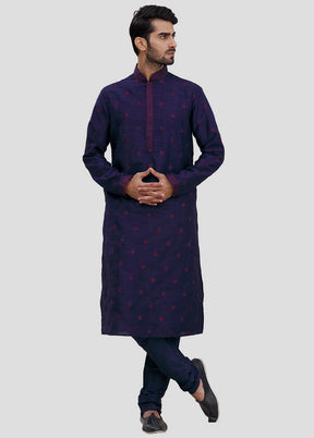 2 Pc Blue Cotton Kurta And Pajama Set VDIP280287 - Indian Silk House Agencies