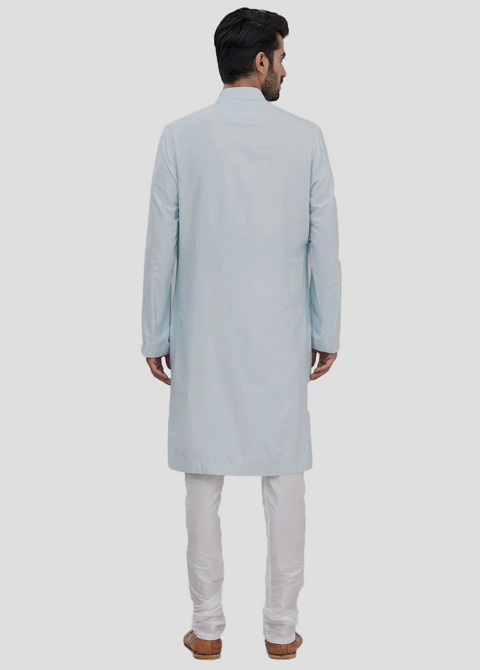 2 Pc Powder Blue Cotton Kurta And Pajama Set VDIP280289 - Indian Silk House Agencies