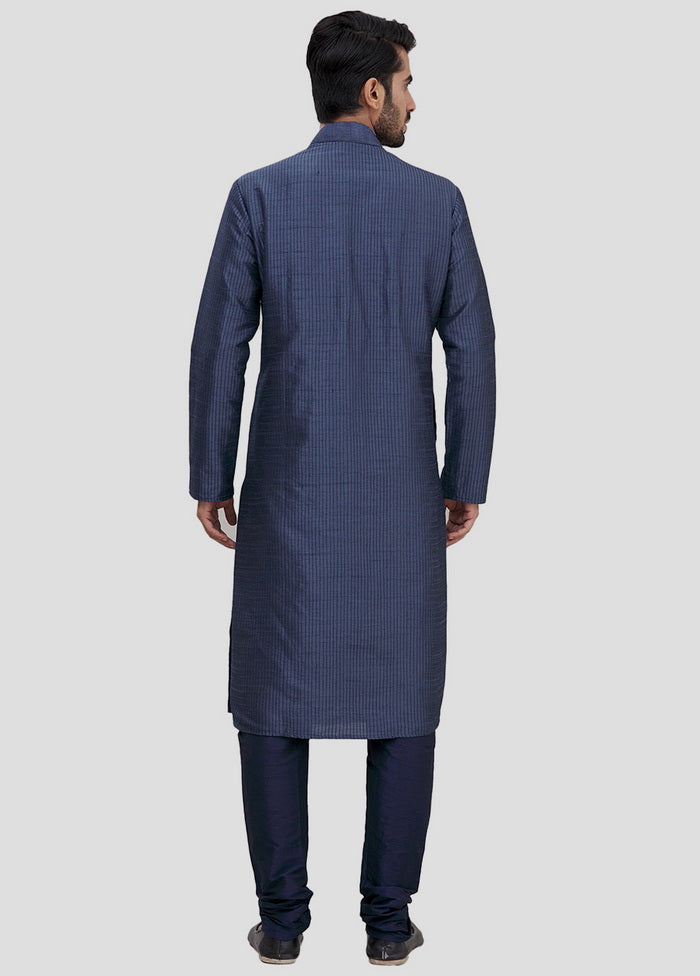 2 Pc Navy Blue Cotton Kurta And Pajama Set VDIP280292 - Indian Silk House Agencies