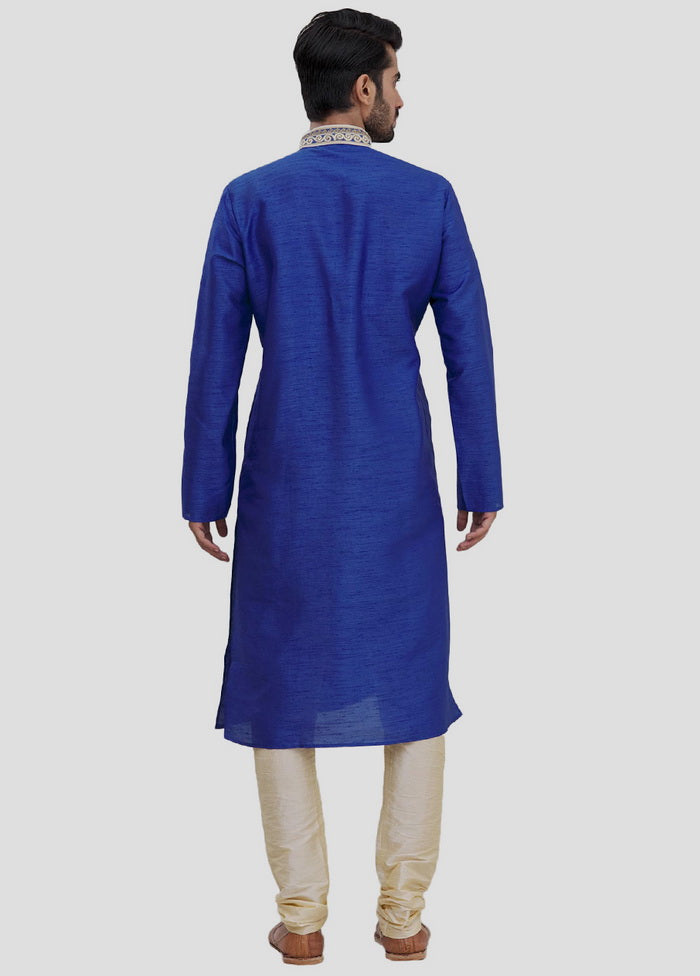 2 Pc Blue Cotton Kurta And Pajama Set VDIP280225 - Indian Silk House Agencies