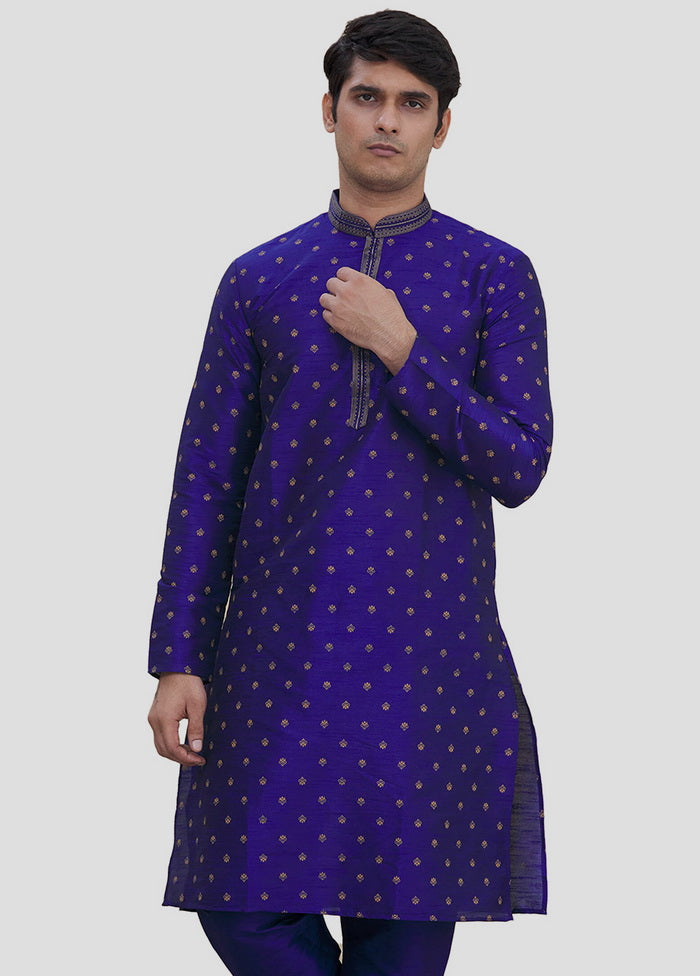 2 Pc Royal Blue Cotton Kurta And Pajama Set VDIP280160 - Indian Silk House Agencies