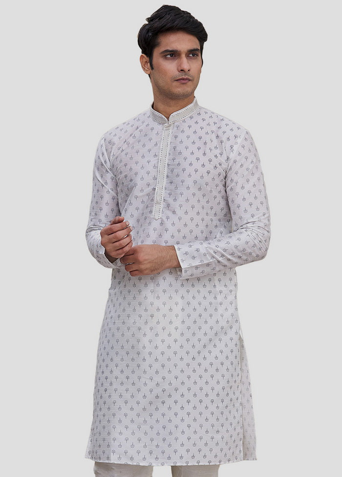 2 Pc Off White Cotton Kurta And Pajama Set VDIP280162 - Indian Silk House Agencies