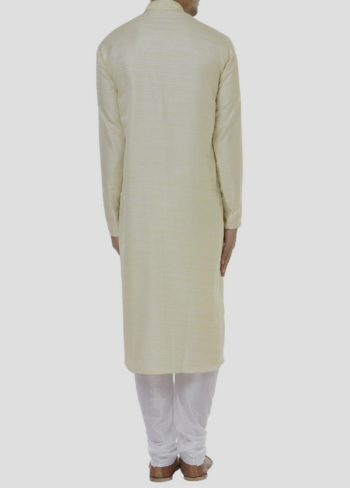 2 Pc Beige Cotton Kurta And Pajama Set VDIP280277 - Indian Silk House Agencies