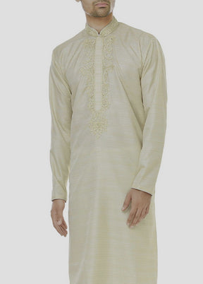 2 Pc Beige Cotton Kurta And Pajama Set VDIP280277 - Indian Silk House Agencies