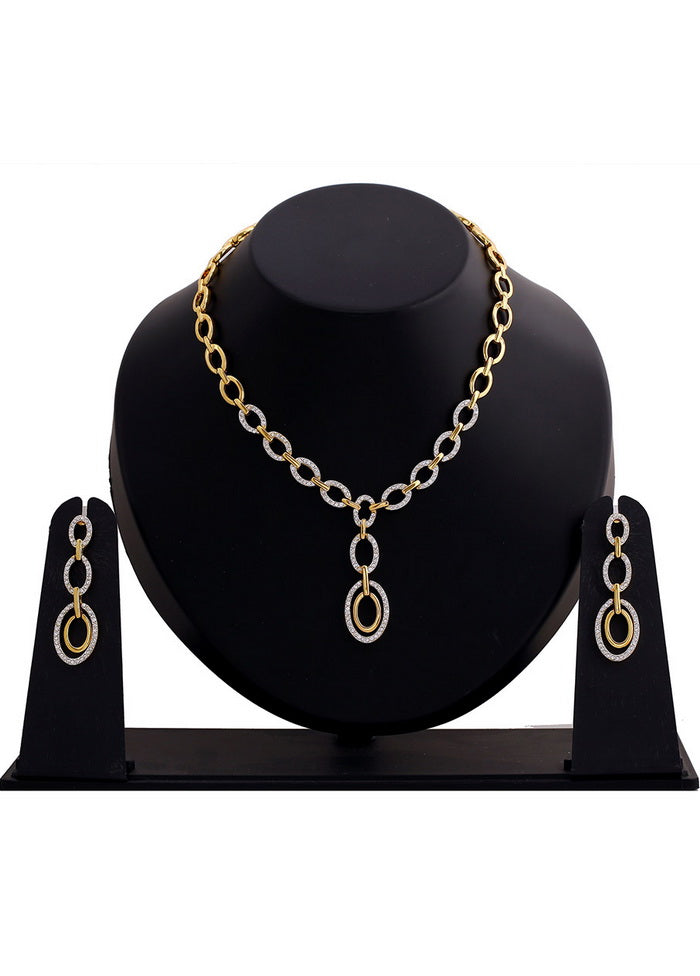 Estelle Opal Hoop Y Shaped Necklace Set - Indian Silk House Agencies