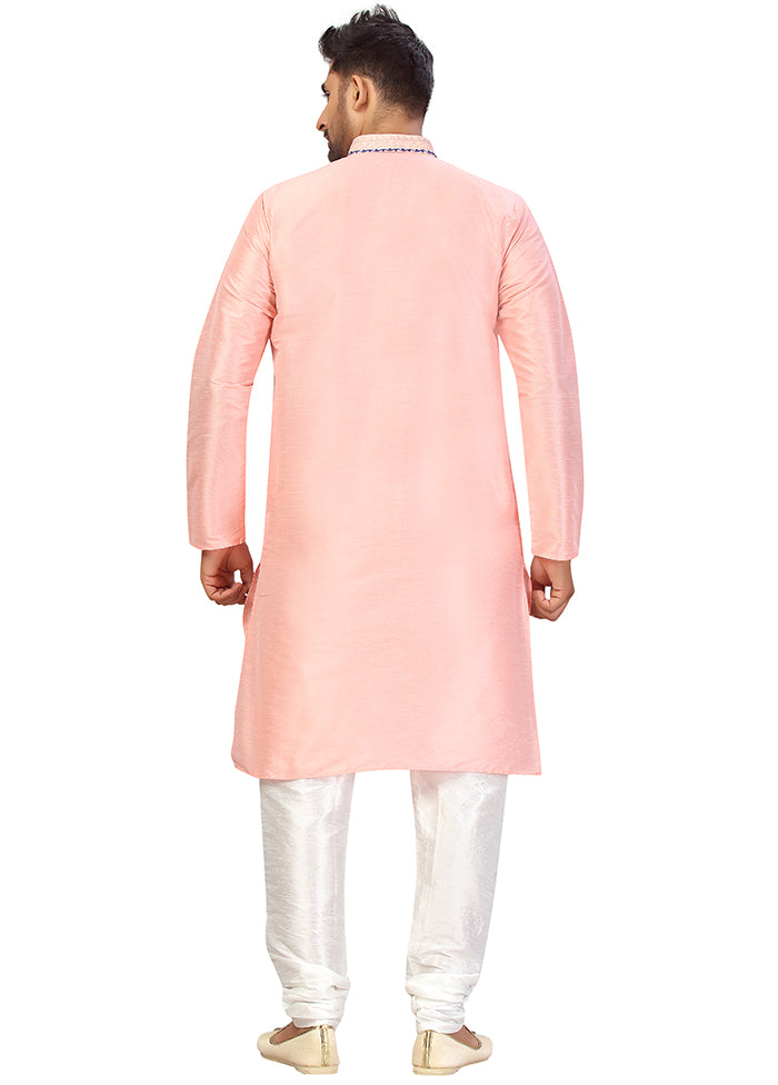 2 Pc Pink Silk Kurta Churidar Set VDSF100441 - Indian Silk House Agencies