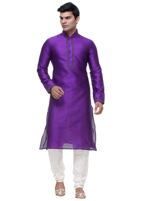 2 Pc Purple Silk Kurta Churidar Set VDSF100425 - Indian Silk House Agencies