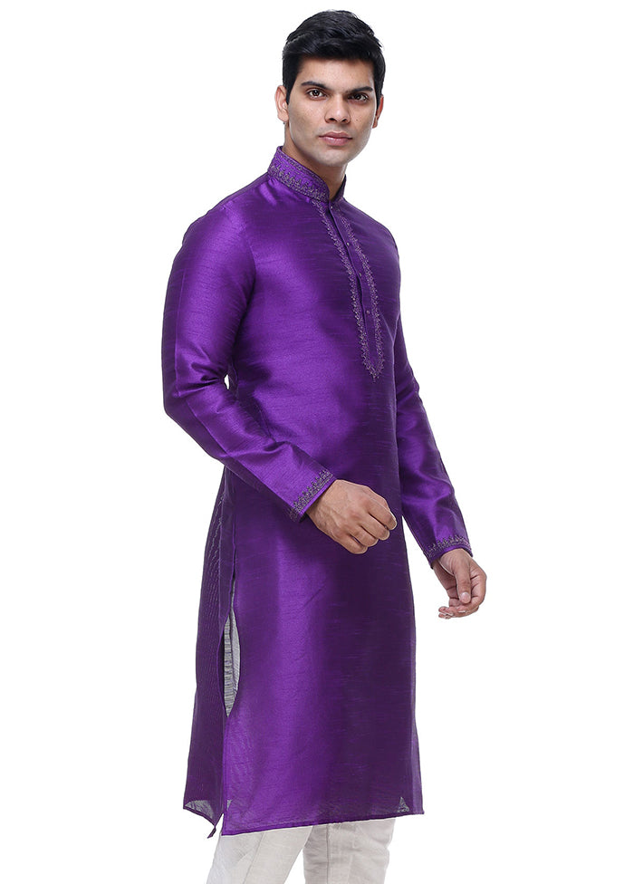 2 Pc Purple Silk Kurta Churidar Set VDSF100425 - Indian Silk House Agencies