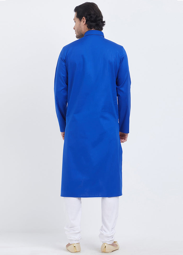 2 Pc Blue Cotton Kurta Churidar Set VDSF100427 - Indian Silk House Agencies