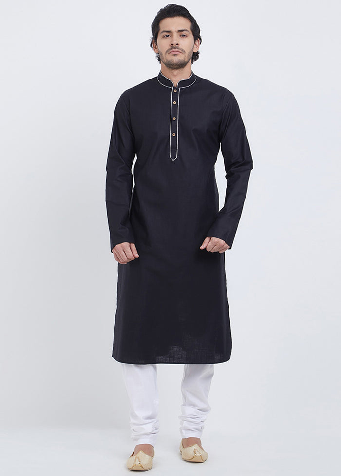 2 Pc Black Cotton Kurta Churidar Set VDSF100351 - Indian Silk House Agencies