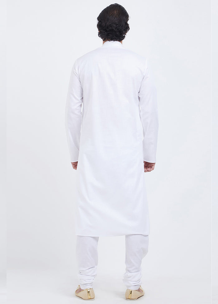 2 Pc White Cotton Kurta Churidar Set VDSF100352 - Indian Silk House Agencies