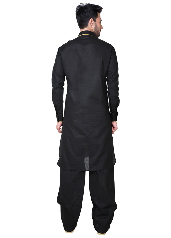 2 Pc Black Cotton Kurta Salwar Set VDSF100401 - Indian Silk House Agencies