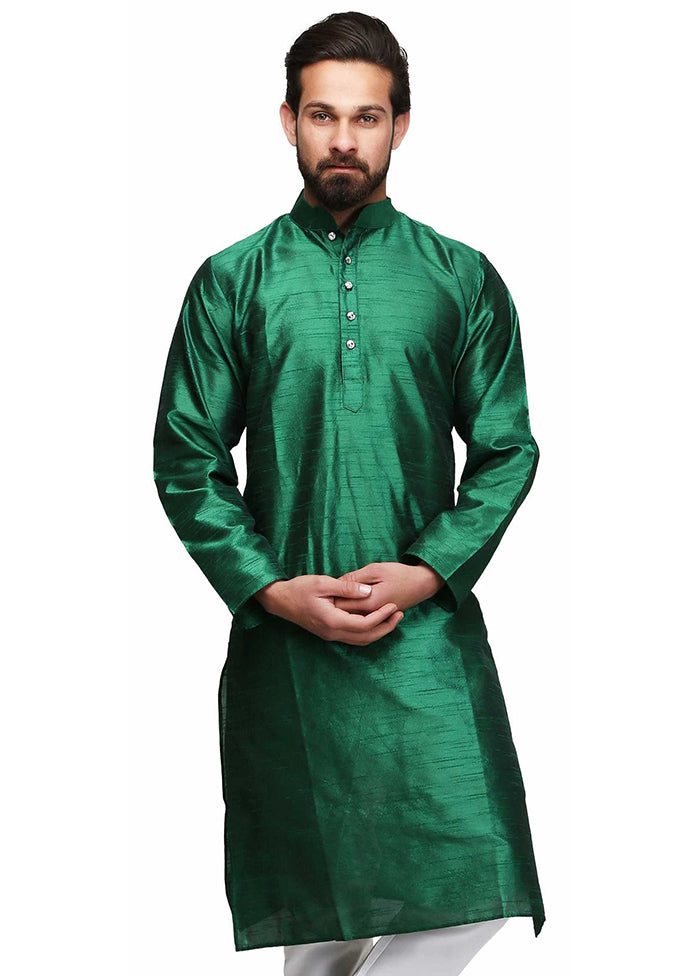 2 Pc Green Silk Kurta Churidar Set VDSF100356 - Indian Silk House Agencies