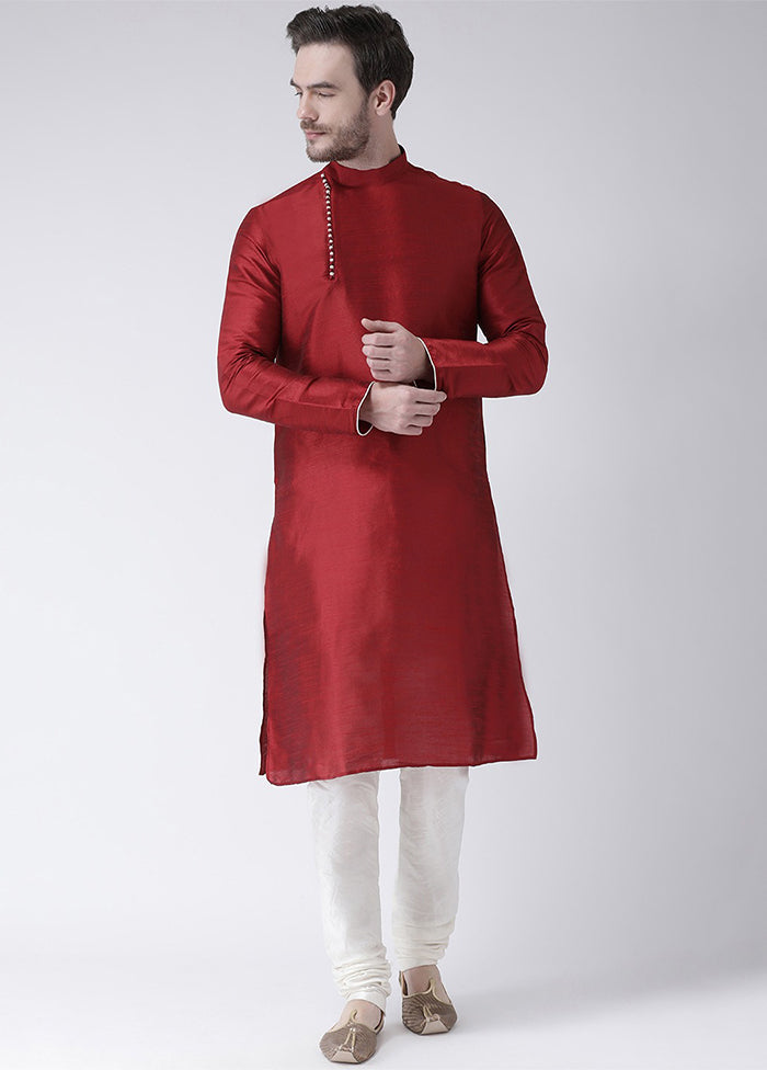 2 Pc Maroon Silk Kurta Churidar Set VDSF100341 - Indian Silk House Agencies