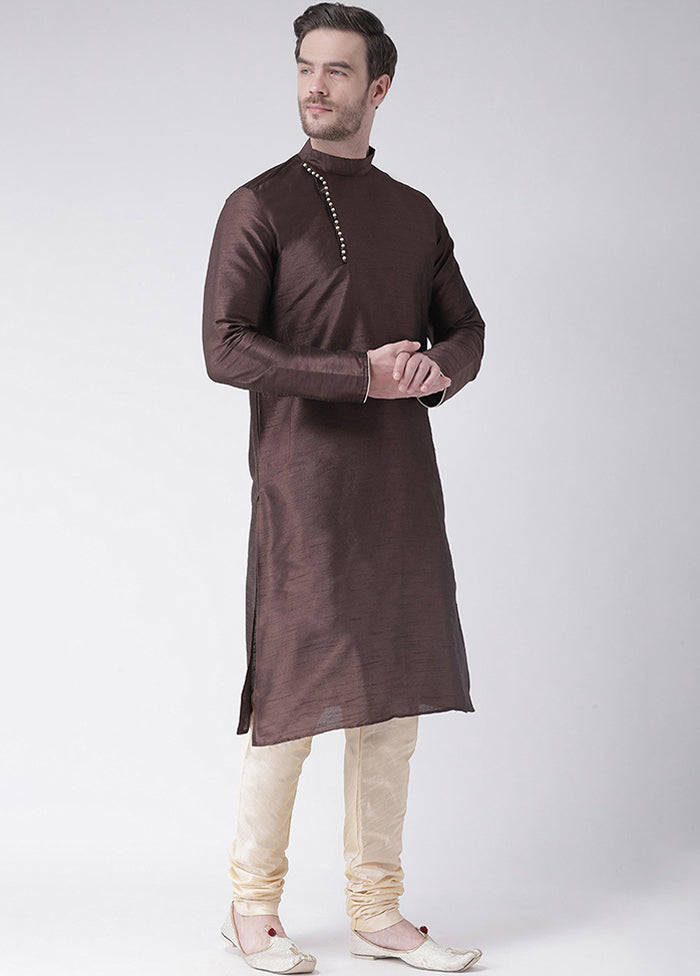 2 Pc Brown Silk Kurta Churidar Set VDSF100342 - Indian Silk House Agencies