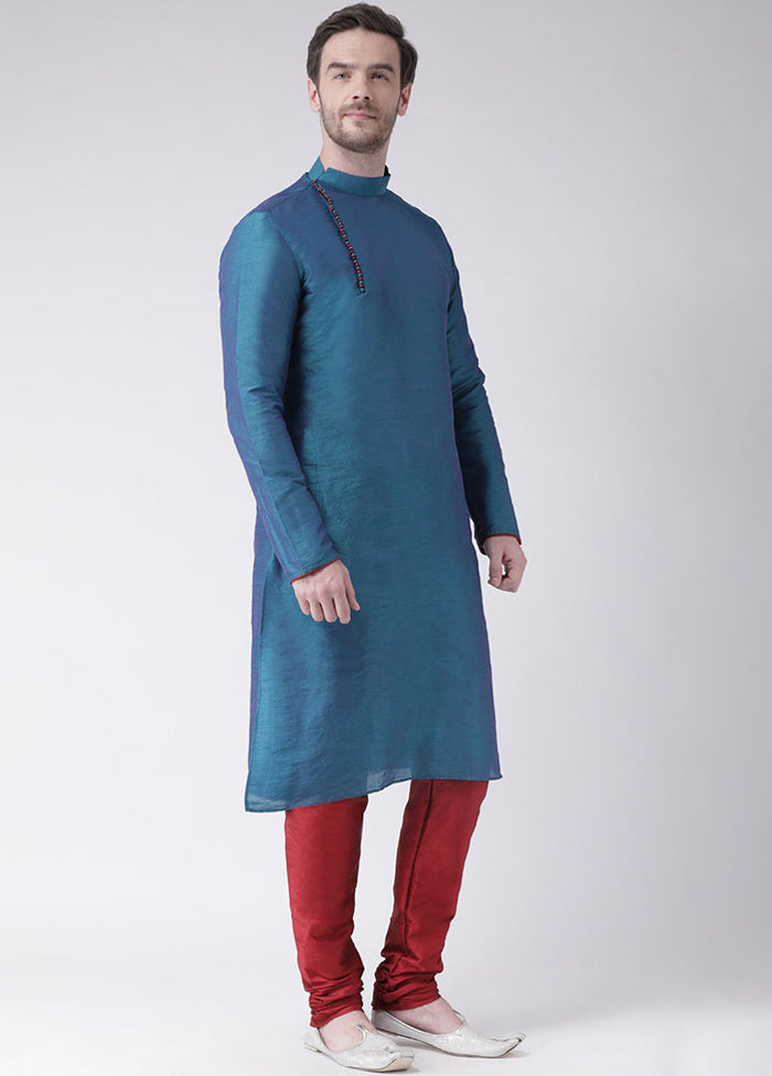 2 Pc Sea Green Silk Kurta Churidar Set VDSF100343 - Indian Silk House Agencies