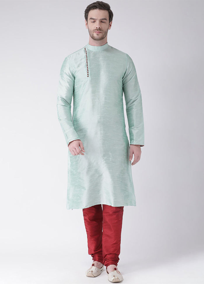 2 Pc Green Silk Kurta Churidar Set VDSF100344 - Indian Silk House Agencies