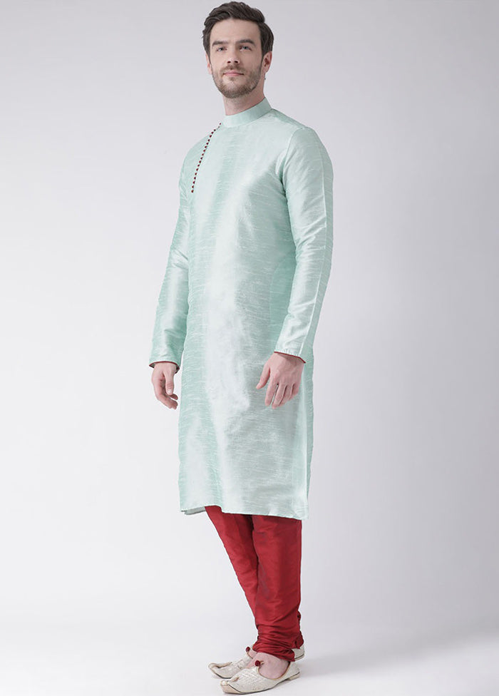 2 Pc Green Silk Kurta Churidar Set VDSF100344 - Indian Silk House Agencies