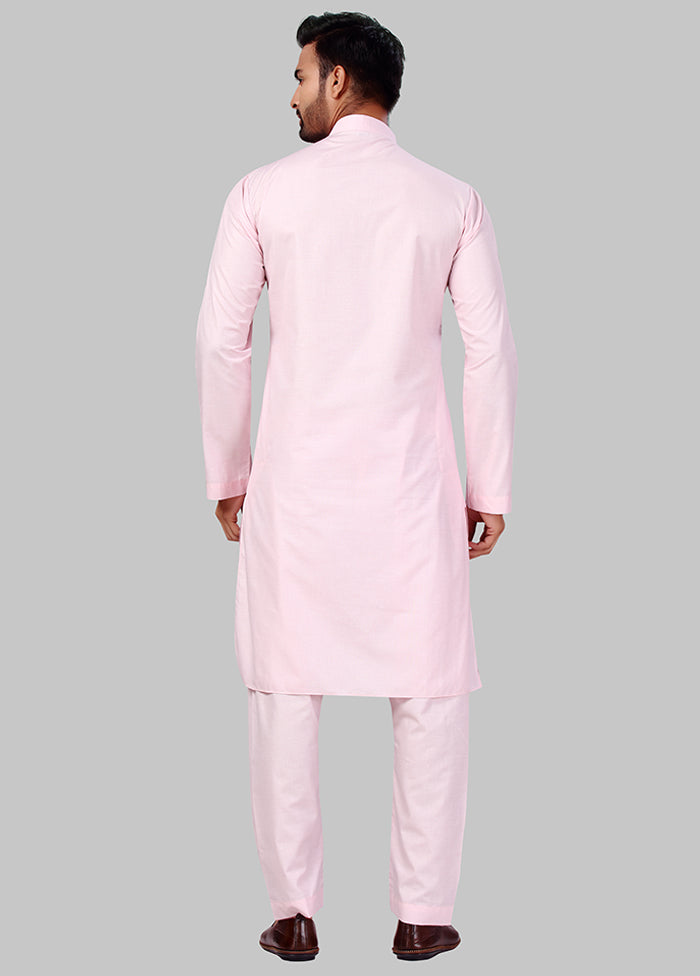 2 Pc Baby Pink Cotton And Polyster Kurta Salwar Set VDSF100326