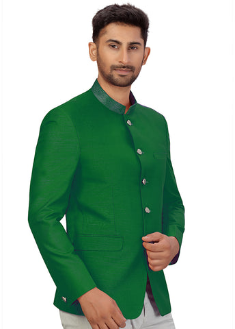 Green Dupion Silk Coat VDSF100259