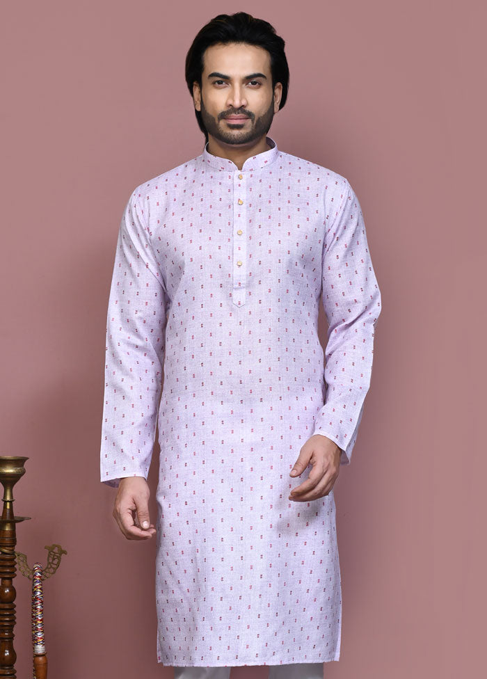 2 Pc Purple Cotton Kurta Pajama Set