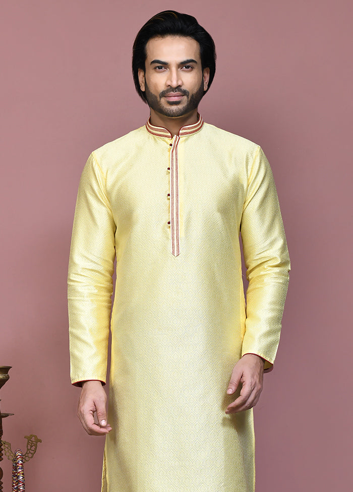 2 Pc Lemon Silk Kurta Pajama Set