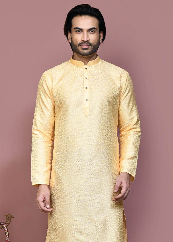 2 Pc Gold Silk Kurta Pajama Set