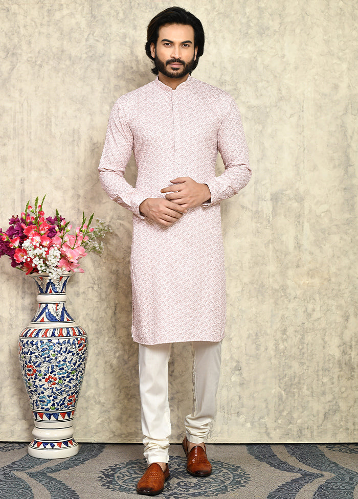 2 Pc Rust Cotton Kurta Pajama Set