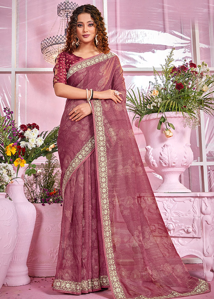 Purple Organza Zari Woven Saree With Blouse Piece - Indian Silk House Agencies