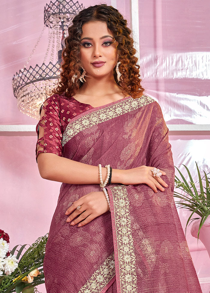 Purple Organza Zari Woven Saree With Blouse Piece - Indian Silk House Agencies