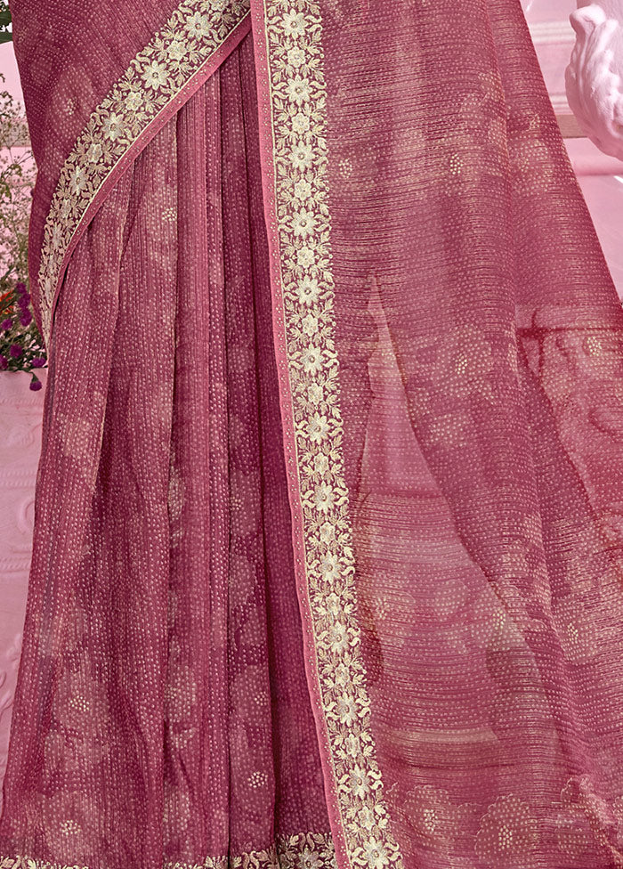 Purple Organza Zari Woven Saree With Blouse Piece - Indian Silk House Agencies