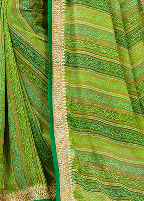 Green Georgette Foil Emblished Saree With Blouse Piece - Indian Silk House Agencies