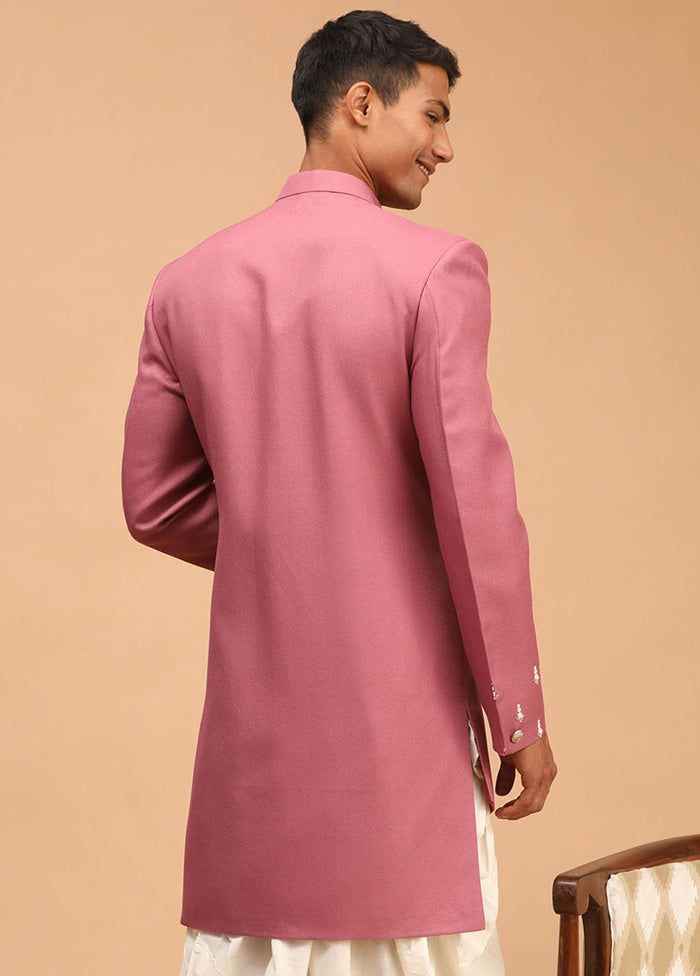 Pink Silk Sherwani Set - Indian Silk House Agencies